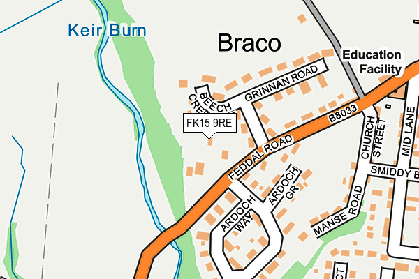 FK15 9RE map - OS OpenMap – Local (Ordnance Survey)