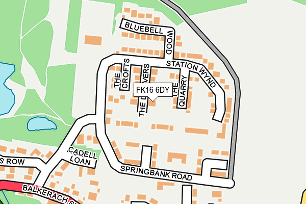 FK16 6DY map - OS OpenMap – Local (Ordnance Survey)