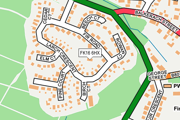 FK16 6HX map - OS OpenMap – Local (Ordnance Survey)