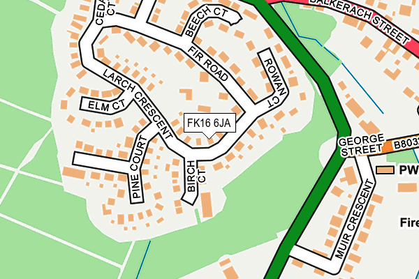 FK16 6JA map - OS OpenMap – Local (Ordnance Survey)