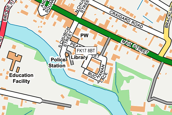 FK17 8BT map - OS OpenMap – Local (Ordnance Survey)