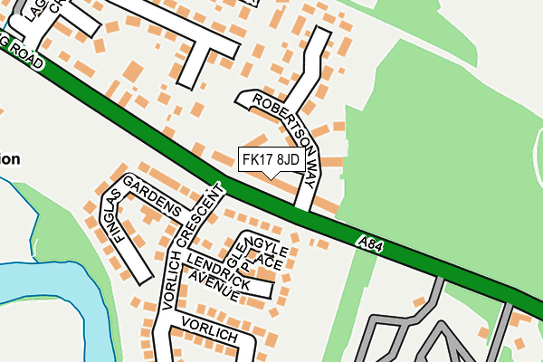 FK17 8JD map - OS OpenMap – Local (Ordnance Survey)