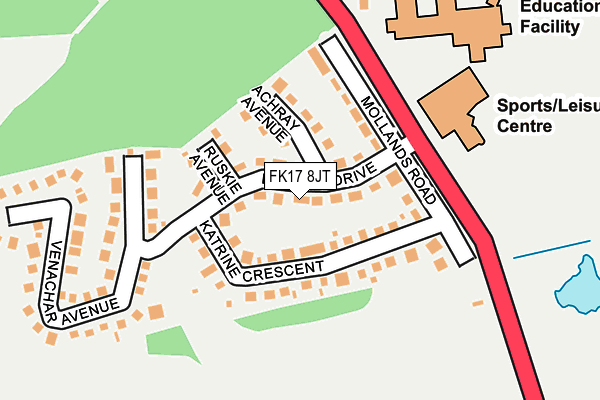 FK17 8JT map - OS OpenMap – Local (Ordnance Survey)