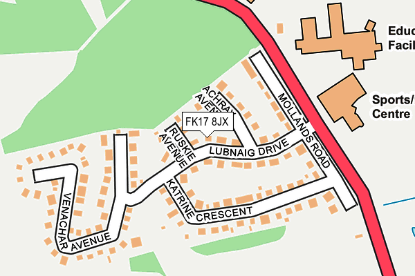 FK17 8JX map - OS OpenMap – Local (Ordnance Survey)