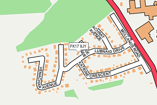 FK17 8JY map - OS OpenMap – Local (Ordnance Survey)