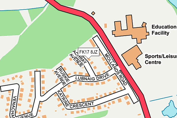 FK17 8JZ map - OS OpenMap – Local (Ordnance Survey)