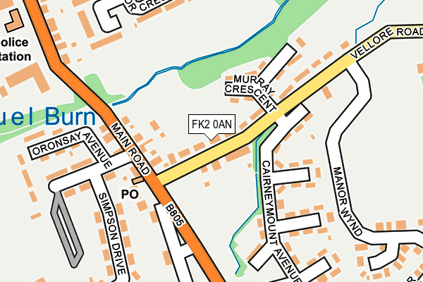 FK2 0AN map - OS OpenMap – Local (Ordnance Survey)