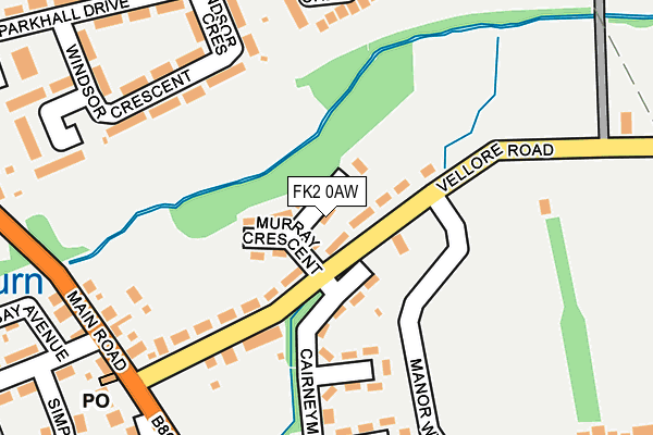 FK2 0AW map - OS OpenMap – Local (Ordnance Survey)