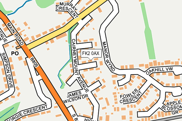 FK2 0AX map - OS OpenMap – Local (Ordnance Survey)
