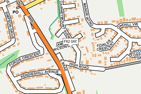 FK2 0AY map - OS OpenMap – Local (Ordnance Survey)