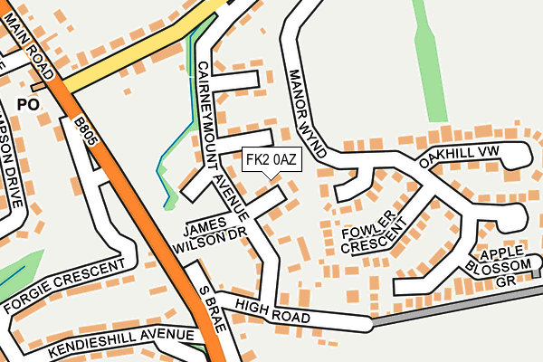 FK2 0AZ map - OS OpenMap – Local (Ordnance Survey)