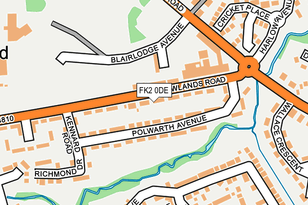 FK2 0DE map - OS OpenMap – Local (Ordnance Survey)