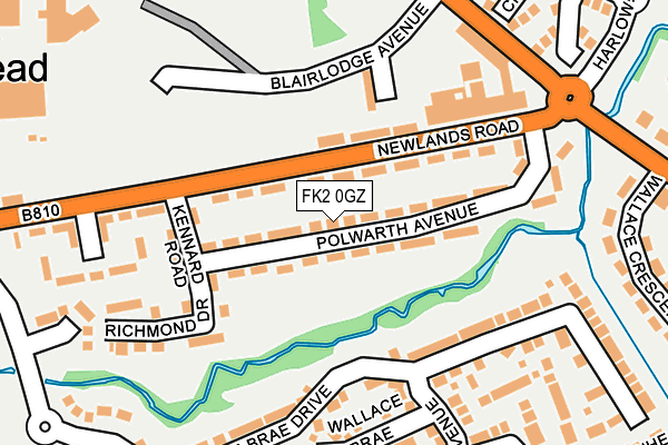 FK2 0GZ map - OS OpenMap – Local (Ordnance Survey)