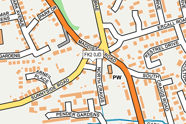 FK2 0JD map - OS OpenMap – Local (Ordnance Survey)