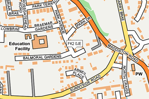 FK2 0JE map - OS OpenMap – Local (Ordnance Survey)