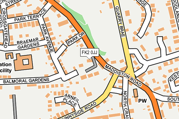 FK2 0JJ map - OS OpenMap – Local (Ordnance Survey)