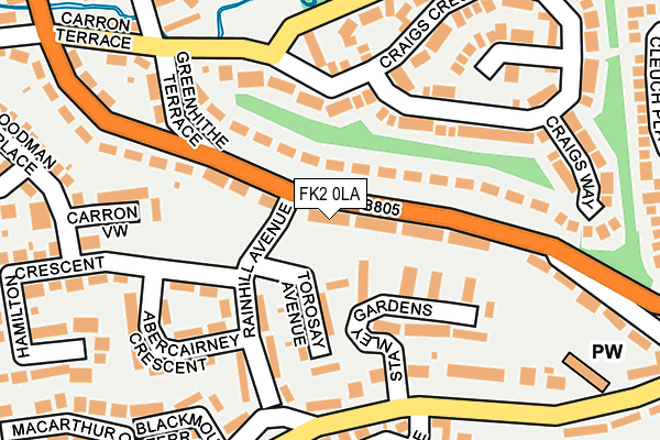 FK2 0LA map - OS OpenMap – Local (Ordnance Survey)