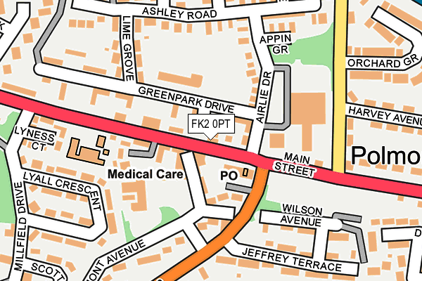 FK2 0PT map - OS OpenMap – Local (Ordnance Survey)