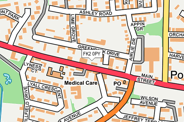 FK2 0PY map - OS OpenMap – Local (Ordnance Survey)