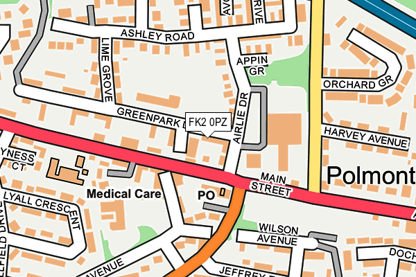 FK2 0PZ map - OS OpenMap – Local (Ordnance Survey)