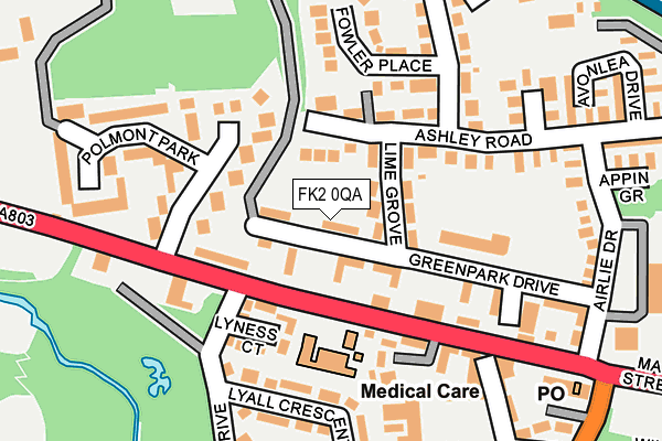 FK2 0QA map - OS OpenMap – Local (Ordnance Survey)