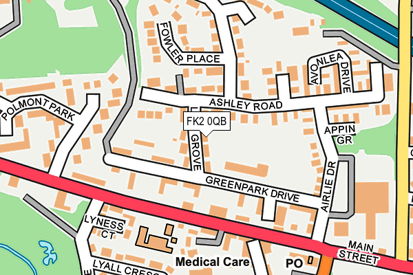 FK2 0QB map - OS OpenMap – Local (Ordnance Survey)