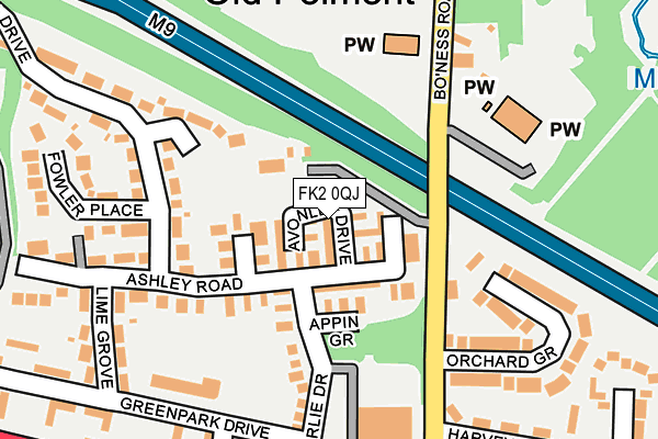 FK2 0QJ map - OS OpenMap – Local (Ordnance Survey)