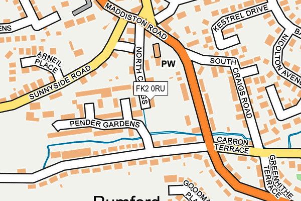 FK2 0RU map - OS OpenMap – Local (Ordnance Survey)