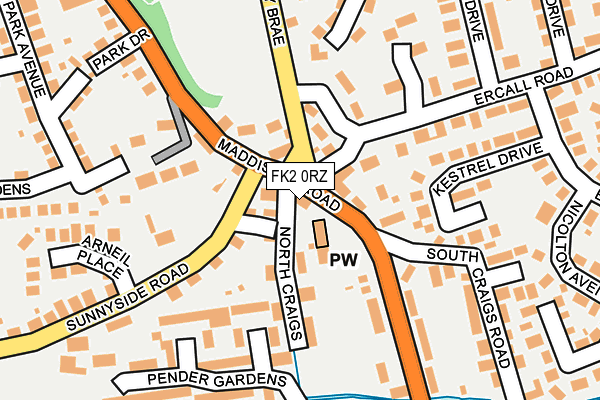 FK2 0RZ map - OS OpenMap – Local (Ordnance Survey)