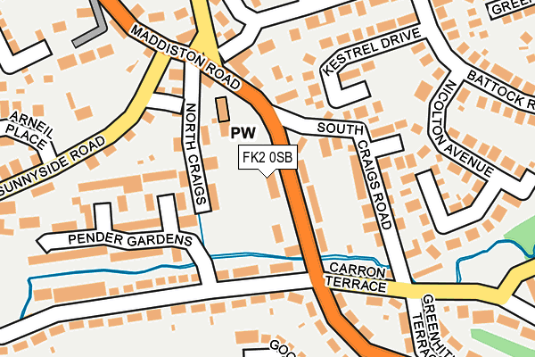 FK2 0SB map - OS OpenMap – Local (Ordnance Survey)
