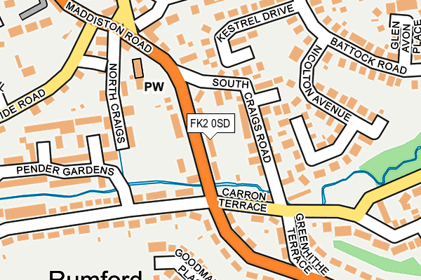 FK2 0SD map - OS OpenMap – Local (Ordnance Survey)
