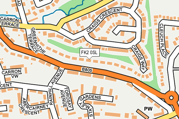 FK2 0SL map - OS OpenMap – Local (Ordnance Survey)