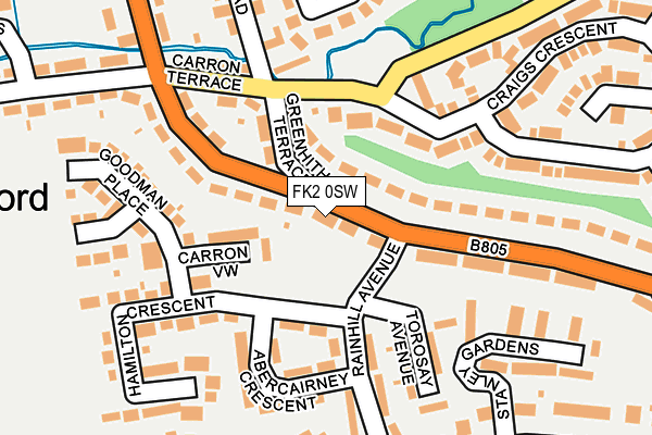 FK2 0SW map - OS OpenMap – Local (Ordnance Survey)