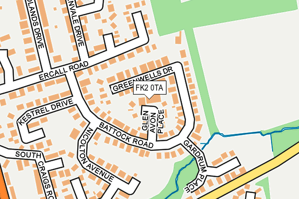 FK2 0TA map - OS OpenMap – Local (Ordnance Survey)