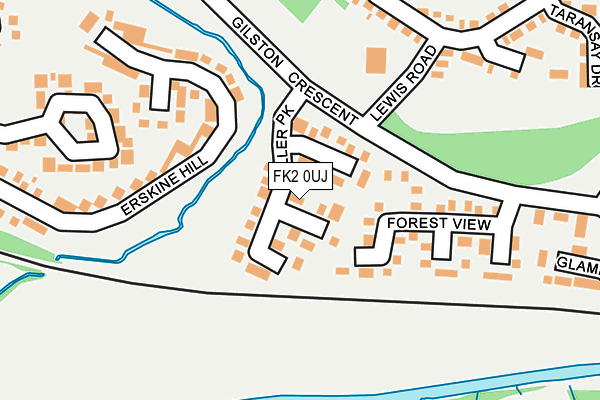 FK2 0UJ map - OS OpenMap – Local (Ordnance Survey)