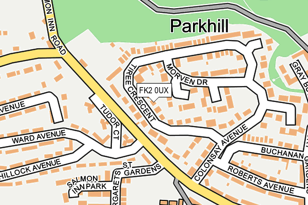 FK2 0UX map - OS OpenMap – Local (Ordnance Survey)