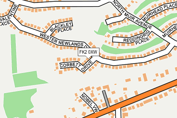 FK2 0XW map - OS OpenMap – Local (Ordnance Survey)