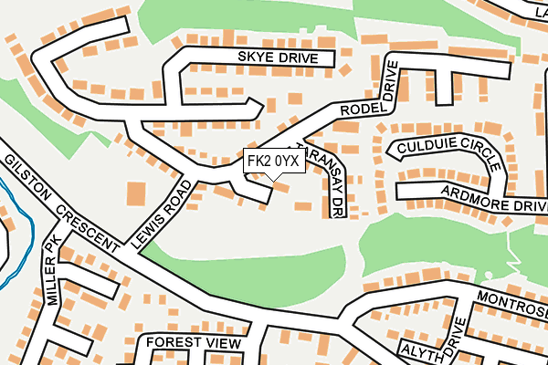 FK2 0YX map - OS OpenMap – Local (Ordnance Survey)