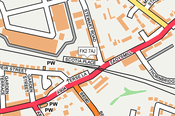 FK2 7AJ map - OS OpenMap – Local (Ordnance Survey)