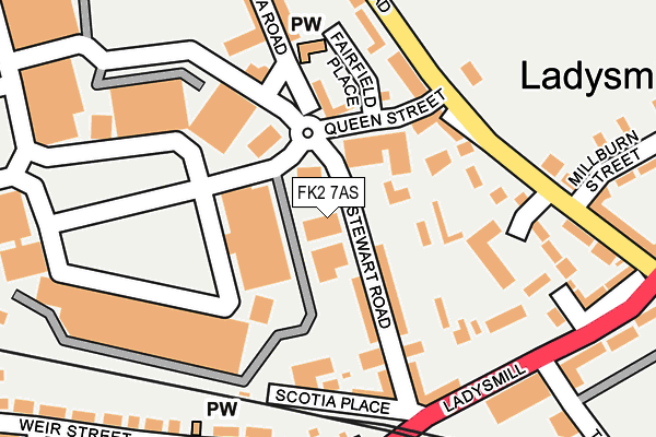 FK2 7AS map - OS OpenMap – Local (Ordnance Survey)