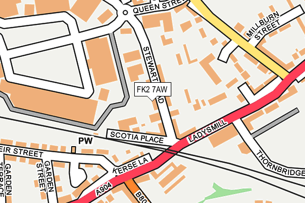 FK2 7AW map - OS OpenMap – Local (Ordnance Survey)