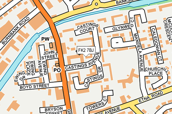 FK2 7BJ map - OS OpenMap – Local (Ordnance Survey)