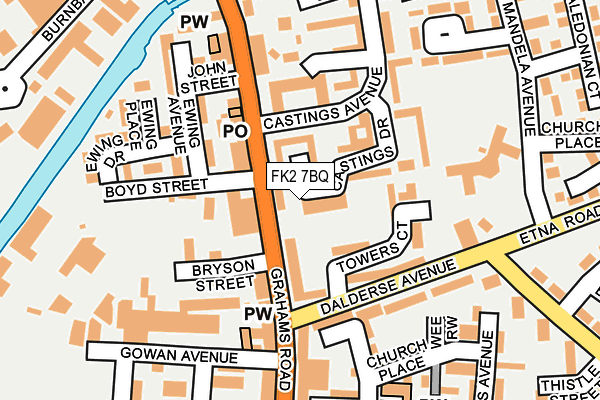 FK2 7BQ map - OS OpenMap – Local (Ordnance Survey)