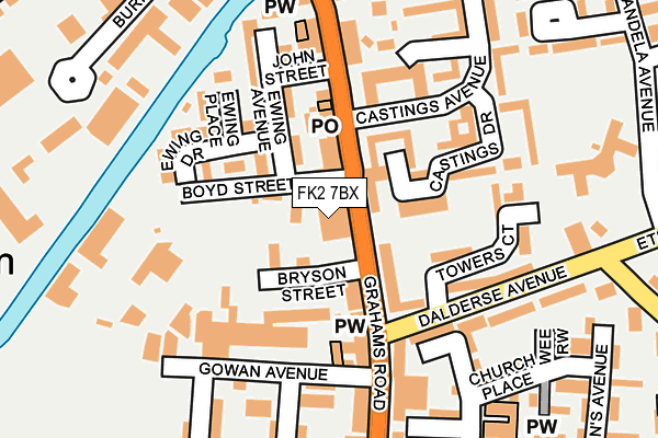 FK2 7BX map - OS OpenMap – Local (Ordnance Survey)