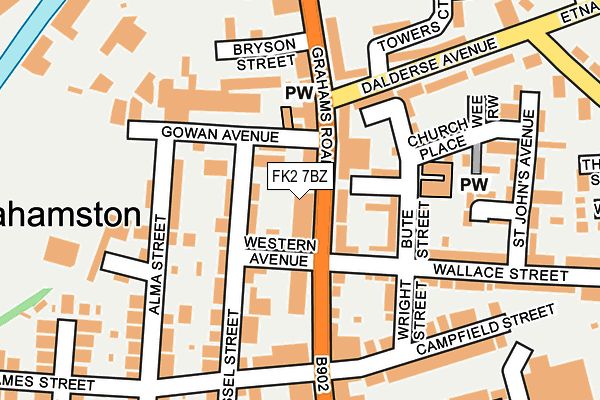 FK2 7BZ map - OS OpenMap – Local (Ordnance Survey)
