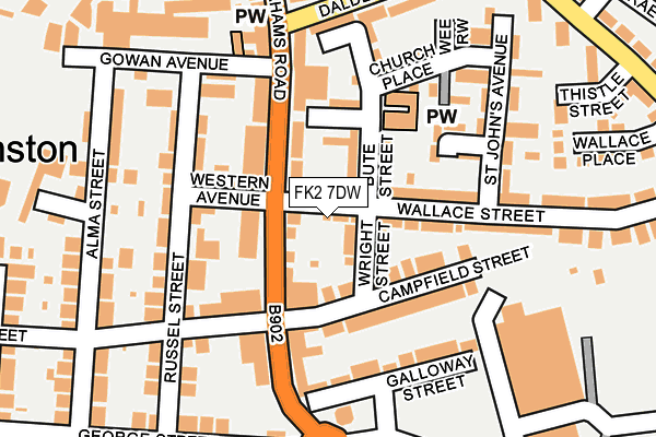 FK2 7DW map - OS OpenMap – Local (Ordnance Survey)