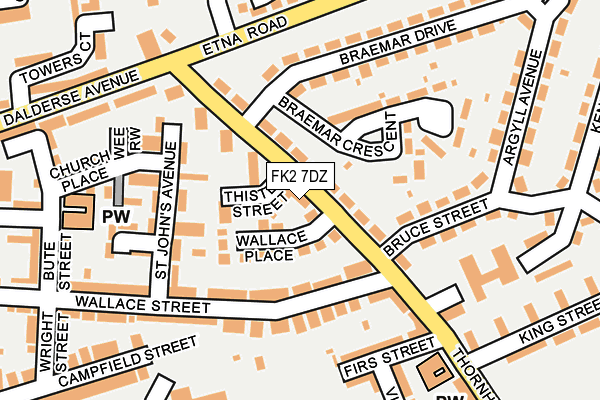 FK2 7DZ map - OS OpenMap – Local (Ordnance Survey)