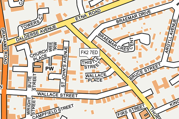FK2 7ED map - OS OpenMap – Local (Ordnance Survey)
