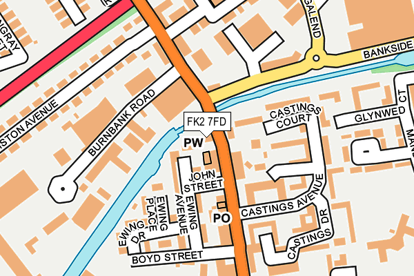 FK2 7FD map - OS OpenMap – Local (Ordnance Survey)