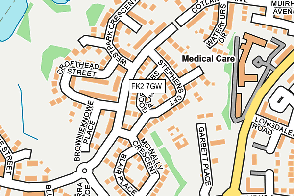 FK2 7GW map - OS OpenMap – Local (Ordnance Survey)